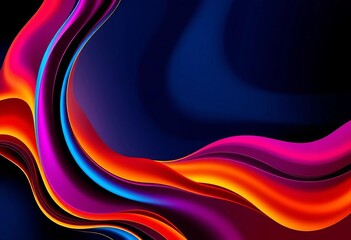 Poster - Abstract wavy lines, flowing organic forms create dynamic poster background,  colorful,  curves