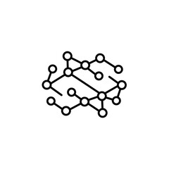 Fototapete - Abstract illustration of interconnected nodes, forming a complex network structure.