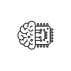 Poster - A simple line drawing of a brain connected to a circuit board, representing artificial intelligence.