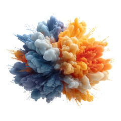 Poster - Vibrant Explosion of Colorful Smoke and Clouds in Dynamic Motion Captured in High Resolution for Creative Projects and Abstract Expressions