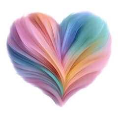 Poster - Colorful Heart Shape with Flowing Hair Texture in Soft Pastel Tones Representing Love and Emotion for Creative and Artistic Projects