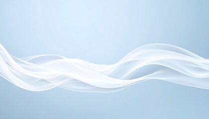Fototapete - Abstract Composition Of Soft White Vapor Trails With Smooth Edges On Light Blue Background