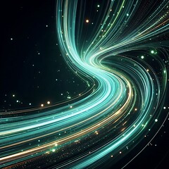 Leinwandbilder - Captivating display of swirling light streaks creating a dynamic, abstract composition filled with energy and movement on a dark backdrop.