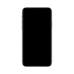 Poster - Modern smartphone with a dark screen and sleek metallic frame isolated on transparent background