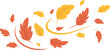 © Jude - Autumn leaves swirling in the wind, vibrant colors of red and gold transparent isolated vector png