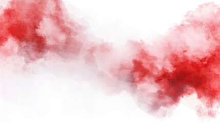 Wall Mural - dynamic red smoke patterns on a clean white background, abstract art photography