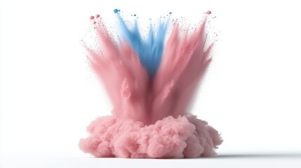 Wall Mural - dynamic pink and blue powder explosion, a vivid abstract design on dark background