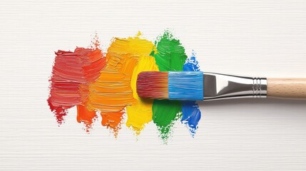 Leinwandbilder - Vibrant rainbow paintbrush strokes, a colorful explosion of art and creativity