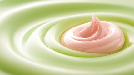 Leinwandbilder - Dynamic droplet, a captivating blend of green and pink fluid art in abstract design