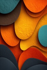Poster - Bright abstract composition with layered colorful rounded shapes