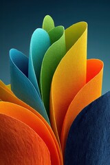 Poster - Colorful paper shapes arranged in an abstract and vibrant composition