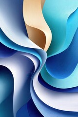 Poster - Abstract colorful lines creating a flowing pattern in blue and beige hues