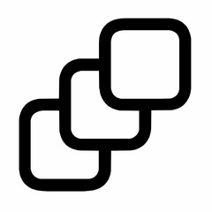 Poster - Overlapping rounded squares icon depicting layers or concepts in minimalist design