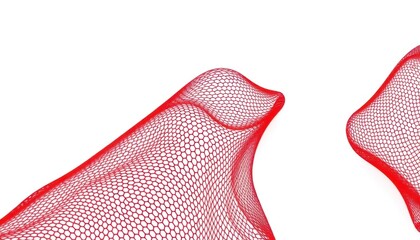 Abstract red mesh texture isolated on white background artistic design