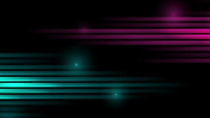 Poster - Bright blue and purple glossy stripes with glowing light, abstract background. Seamless looping geometric motion design. Video animation Ultra HD 4K 3840x2160