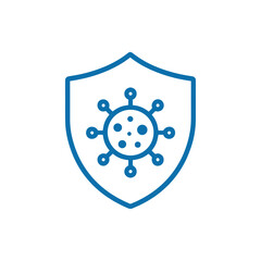 Fototapete - Internet Security Icon with Shield and Virus Illustration  