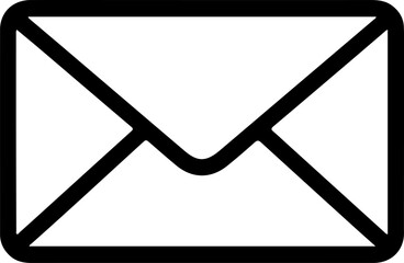 Aufkleber - Simple black outline of an envelope icon on a white background