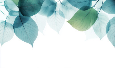 Poster - Delicate translucent leaves creating serene natural background with soft colors.