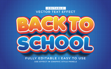 Poster - 3d editable back to school text effect typography style template
