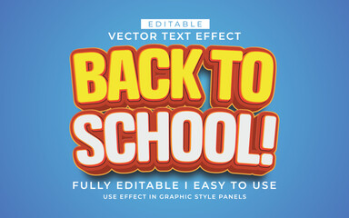 Poster - 3d editable back to school text effect typography style template