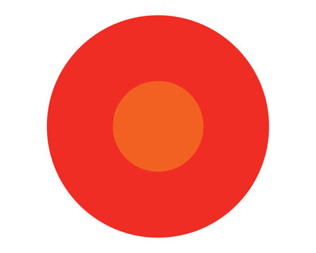 A simple orange and red concentric circle design isolated on white background Ai Generated