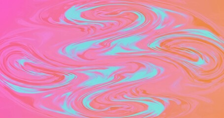 Poster - A swirling, abstract background with blended pink, orange and teal colors. The design is fluid and dynamic, creating a visually appealing and modern effect.