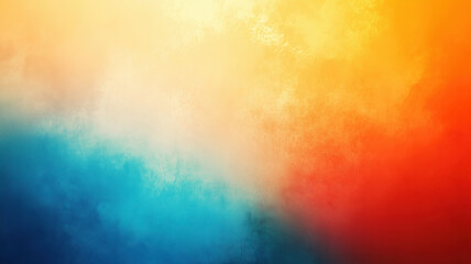 Poster - Vibrant abstract gradient background with blue, orange, and red hues.