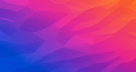 Poster - An abstract background featuring a gradient from blue to orange, with a geometric, low-poly style texture, creating a dynamic and modern feel.