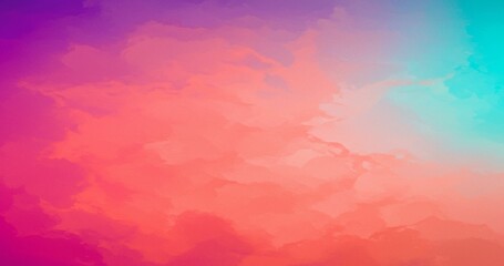 Poster - An abstract background with a gradient of purple, pink, orange and teal colors creating a soft and dreamy effect. Ideal for use as a wallpaper or a backdrop.