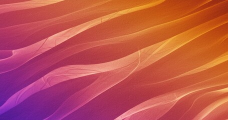 Poster - A vibrant background featuring abstract wavy lines with a gradient transitioning from purple to orange, creating a modern and dynamic visual texture.