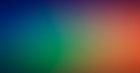 Poster - Abstract gradient background featuring a smooth transition from blue and green to orange and red, with a grainy texture. A visually appealing backdrop.