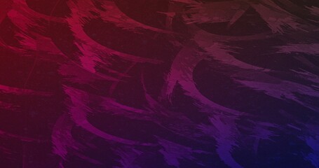 Poster - An abstract background featuring curved brush strokes of red, purple, and blue hues. The image has a textured and slightly grainy appearance.