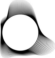 Leinwandbilder - Circle blend liquid emblem. Frame with curved line gradient