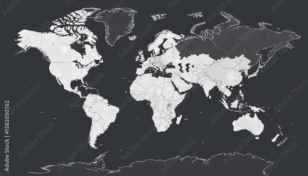 High-Resolution World Map for Infographics Stock Illustration | Adobe Stock