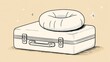 © ronal - A cartoon luggage suitcase with a donut-shaped pillow