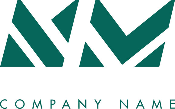 Creative Abstract Initial NM Letter Logo Design