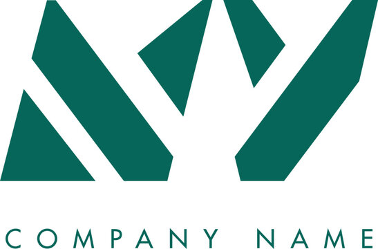 Creative Abstract Initial NY Letter Logo Design