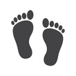 © azad - Human Footprints Icon, Barefoot Imprints, Walking Steps, Path, Journey Symbol