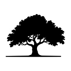 black tree vector icon on white background