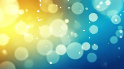 Poster - Vibrant blue and yellow bokeh background creating a shimmering effect inspiring creativity, Defocused shimmer blue and yellow background