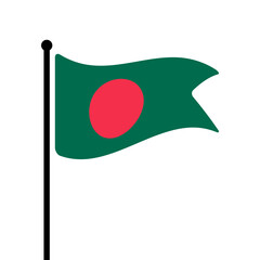 Fototapete - Flag of Bangladesh. Bangladesh flag computer digital vector illustration icon design. Fluttering flagpole flag.
