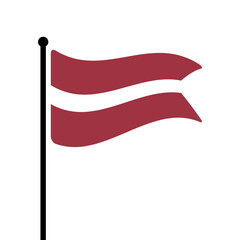 Fototapete - Flag of Latvia. Latvia flag computer digital vector illustration icon design. Fluttering flagpole flag.