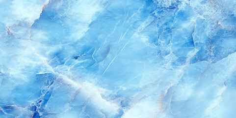 Poster - Showcases a smooth abstract surface with a predominantly light blue color scheme, It features a marbled texture with swirling patterns, The effect is reminiscent of of flowing water or a serene sky.