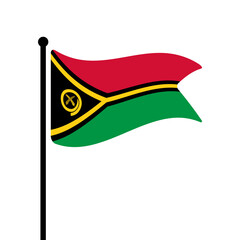 Fototapete - Flag of Vanuatu. Vanuatu flag computer digital vector illustration icon design. Fluttering flagpole flag.