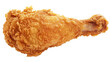 © Yuliana - Single Crispy Fried Chicken Drumstick Isolated on Transparent Background Ready to Eat