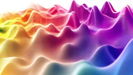 Poster - Colorful waveform oscillation representation showcasing vibrant patterns and futuristic design elements, Colorful waves oscillation Waveform graph futuristic visualization 3D render seamless