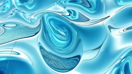 Fototapete - Abstract glass patterns create a reflective background with swirling blue tones, Abstract glass reflective background