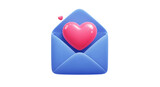 Send love letter heart envelope illustration concept for valentine's day and romance message design on transparent background