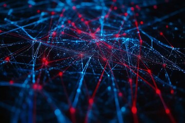 Intricate network of glowing lines and points.