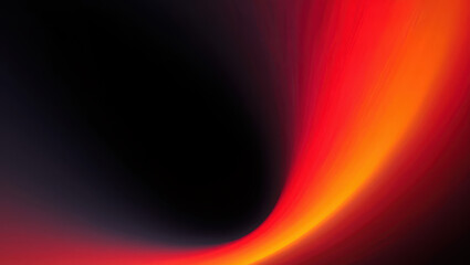 Poster - Abstract gradient with black space and vibrant red orange and yellow color transition on right side